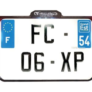 ALL-INN 2.0 License Plate Base Plate Turn Signal/Brake Light/Taillight and License Plate Light, France Size 130x210mm Black Anodized