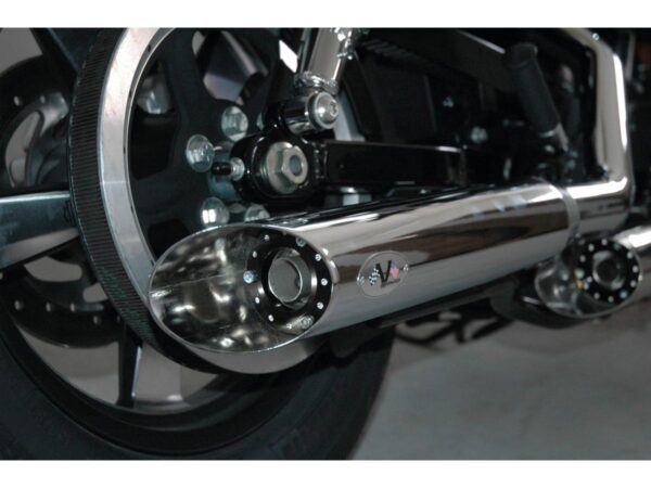 Double Slip-On Muffler Set Endcap Slash Cut Chrome — изображение 2