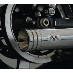 Double Slip-On Muffler Set Endcap Double Ring Chrome
