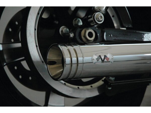 Double Slip-On Muffler Set Endcap Double Ring Chrome