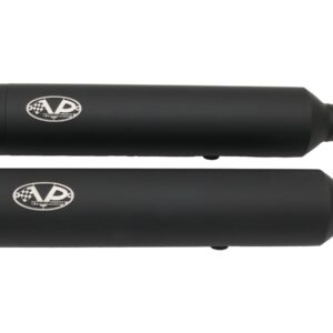 Double Slip-On Muffler Set Endcap Double Ring Black Ceramic Coated