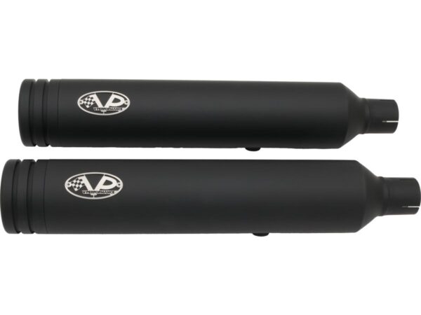 Double Slip-On Muffler Set Endcap Double Ring Black Ceramic Coated