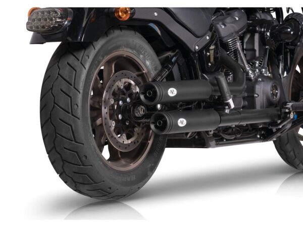 Double Slip-On Muffler Set Endcap Double Ring Chrome — изображение 3