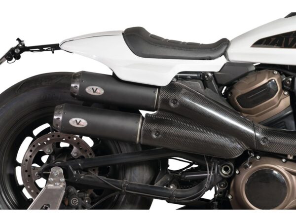 2 in 2 Muffler Set for Sportster S Models Endcap Tracker Carbon Black Ceramic Coated