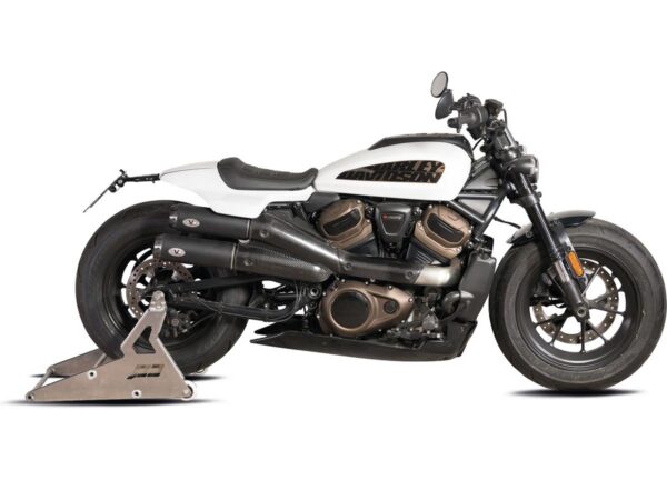 2 in 2 Muffler Set for Sportster S Models Endcap Tracker Carbon Black Ceramic Coated — изображение 3