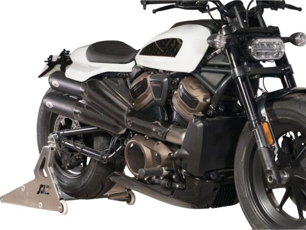 2 in 2 Muffler Set for Sportster S Models Endcap Tracker Carbon Black Ceramic Coated — изображение 4