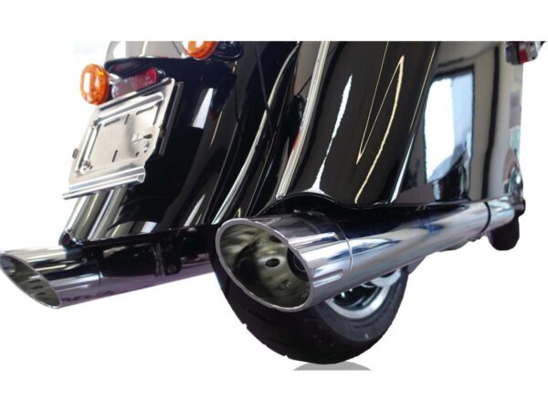 Double Slip-On Muffler Set Endcap Banger Chrome — изображение 2