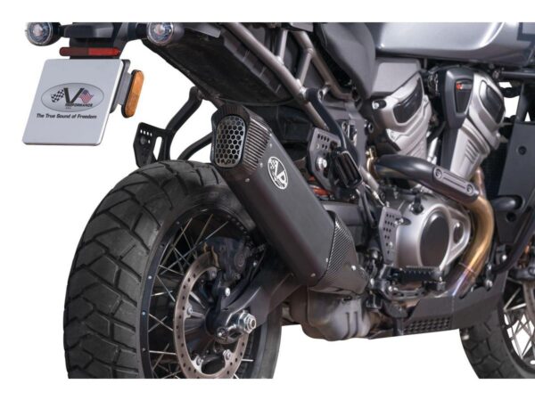 Single Slip-On Muffler for Pan America Models Carbon Fiber Endcap Black Ceramic Coated — изображение 3