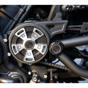 Sprocket and Front Pulley Cover for Sportster S and Nightster Black