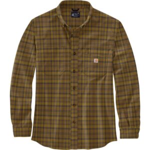 Rugged Flex Relaxed Fit Midweight Flannel Long Sleeve Plaid Shirt