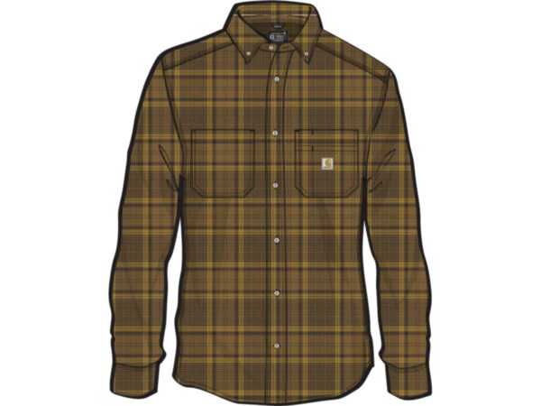 Rugged Flex Relaxed Fit Midweight Flannel Long Sleeve Plaid Shirt — изображение 2