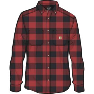 Rugged Flex Relaxed Fit Midweight Flannel Long Sleeve Plaid Shirt