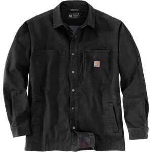 Rugged Flex Relaxed Fit Canvas Fleece-Lined Snap-Front Shirt Jacket