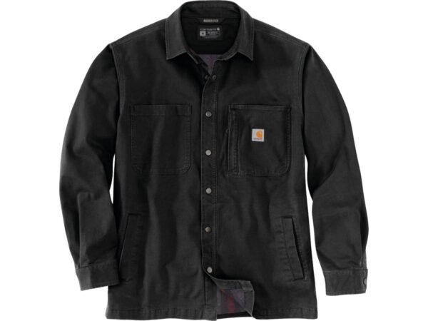 Rugged Flex Relaxed Fit Canvas Fleece-Lined Snap-Front Shirt Jacket