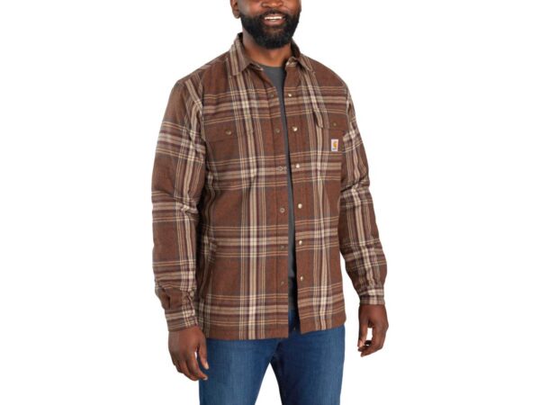 Relaxed Fit Heavyweight Flannel Sherpa-Lined Dherpe-Lined Shirt Jacket — изображение 2