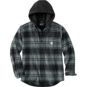 Rugged Flex Relaxed Fit Flannel Fleece-Lined Hooded Shirt Jacket