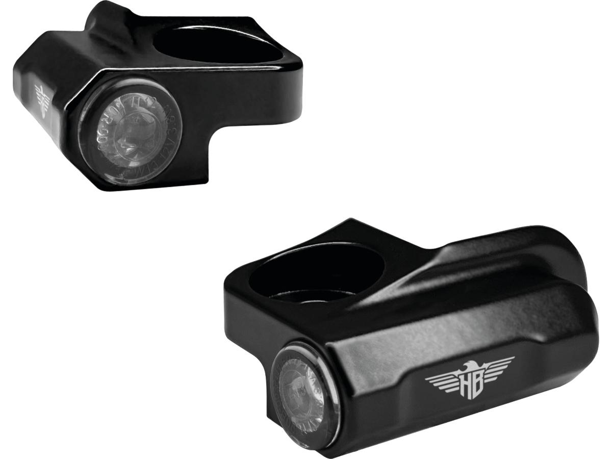Nano Series Handlebar LED Turn Signal for Sportster S Black Powder Coated Smoke LED