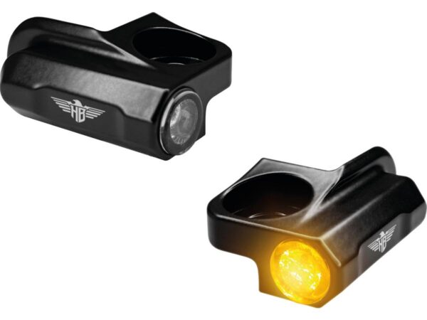 Nano Series Handlebar LED Turn Signal for Sportster S Black Powder Coated Smoke LED — изображение 3