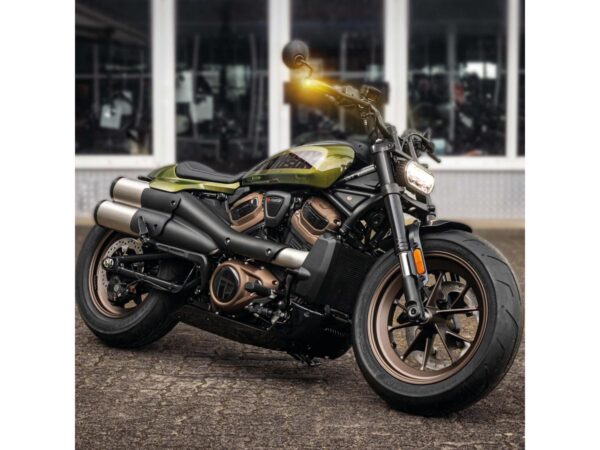 Nano Series Handlebar LED Turn Signal for Sportster S Black Powder Coated Smoke LED — изображение 4