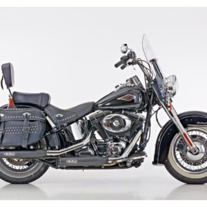 Performance Slip-On Muffler For Softail Low Black Powder Coated