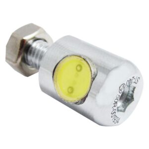 Round LED License Plate Light Chrome