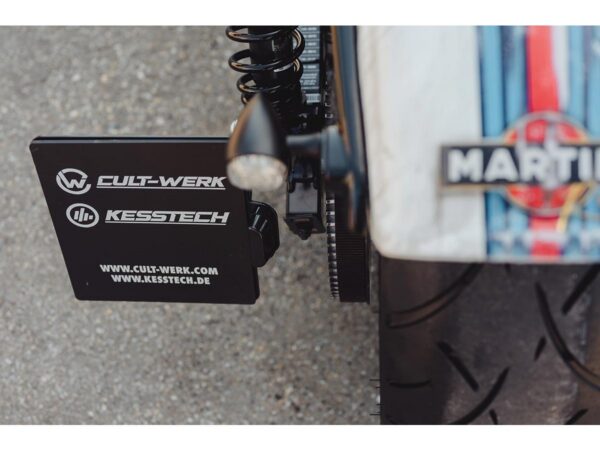 Sidemount License Plate Bracket Kit Germany 180 x 200 mm Black Powder Coated — изображение 4