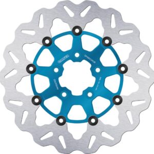 Colored Disc Wave DF FLW Floating Brake Disc Anodized Inner Aluminium Carrier Blue 11,5" Front