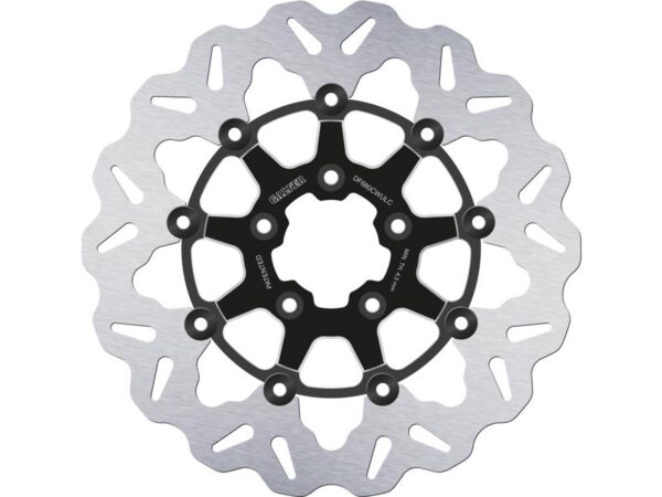 Colored Disc Wave DF FLW Floating Brake Disc Anodized Inner Aluminium Carrier Black Cut 11,5" Front