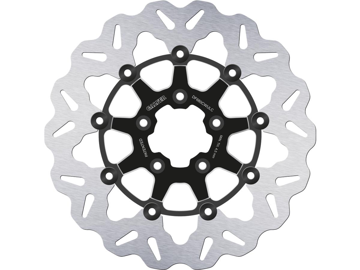 Colored Disc Wave DF FLW Floating Brake Disc Anodized Inner Aluminium Carrier Black Cut 11,5" Front