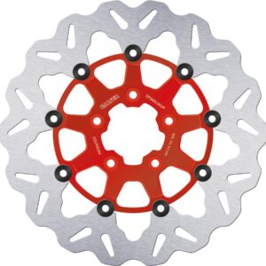 Colored Disc Wave DF FLW Floating Brake Disc Anodized Inner Aluminium Carrier Red 11,5" Front