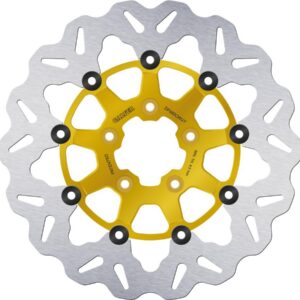 Colored Disc Wave DF FLW Floating Brake Disc Anodized Inner Aluminium Carrier Gold 11,5" Front