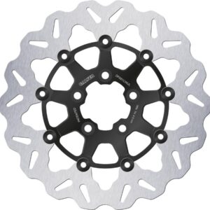 Colored Disc Wave DF FLW Floating Brake Disc Anodized Inner Aluminium Carrier Gloss Black 11,5" Rear