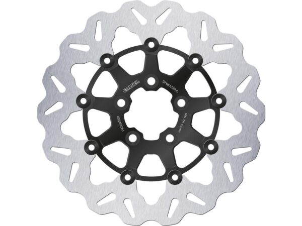 Colored Disc Wave DF FLW Floating Brake Disc Anodized Inner Aluminium Carrier Gloss Black 11,5" Rear