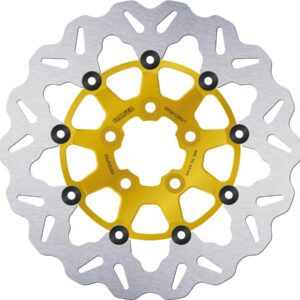 Colored Disc Wave DF FLW Floating Brake Disc Anodized Inner Aluminium Carrier Gold 11,5" Rear