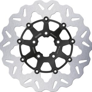 Colored Disc Wave DF FLW Floating Brake Disc Anodized Inner Aluminium Carrier Gloss Black 11,8" Front