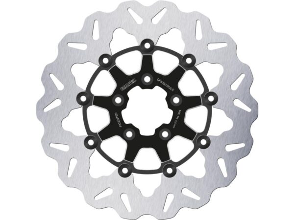 Colored Disc Wave DF FLW Floating Brake Disc Anodized Inner Aluminium Carrier Black Cut 11,8" Front