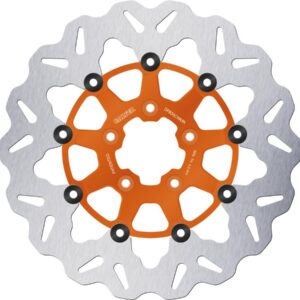 Colored Disc Wave DF FLW Floating Brake Disc Anodized Inner Aluminium Carrier Orange 11,8" Front