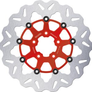 Colored Disc Wave DF FLW Floating Brake Disc Anodized Inner Aluminium Carrier Red 11,8" Front