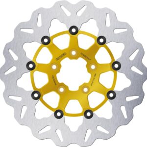 Colored Disc Wave DF FLW Floating Brake Disc Anodized Inner Aluminium Carrier Gold 11,8" Front