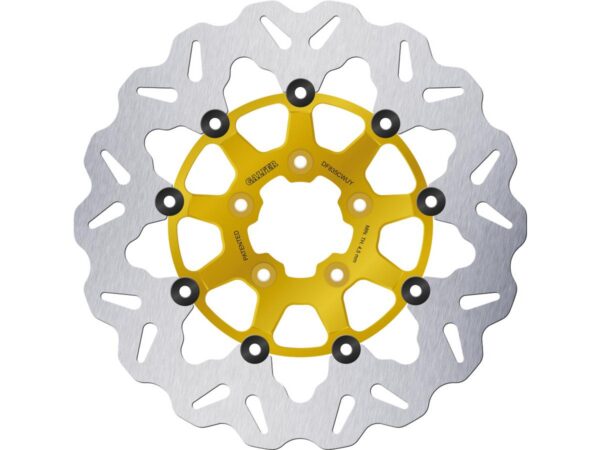Colored Disc Wave DF FLW Floating Brake Disc Anodized Inner Aluminium Carrier Gold 11,8" Front