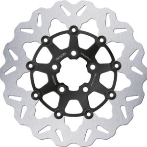 Colored Disc Wave DF FLW Floating Brake Disc Anodized Inner Aluminium Carrier Gloss Black 11,5" Rear