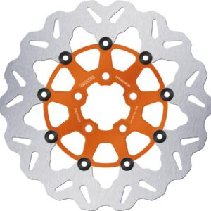 Colored Disc Wave DF FLW Floating Brake Disc Anodized Inner Aluminium Carrier Orange 11,5" Rear