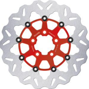 Colored Disc Wave DF FLW Floating Brake Disc Anodized Inner Aluminium Carrier Red 11,5" Rear