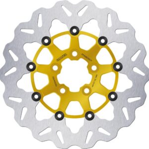 Colored Disc Wave DF FLW Floating Brake Disc Anodized Inner Aluminium Carrier Gold 11,5" Rear