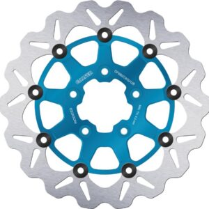 Colored Disc Wave DF FLW Floating Brake Disc Anodized Inner Aluminium Carrier Blue 11,5" Front