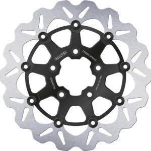 Colored Disc Wave DF FLW Floating Brake Disc Anodized Inner Aluminium Carrier Gloss Black 11,5" Front