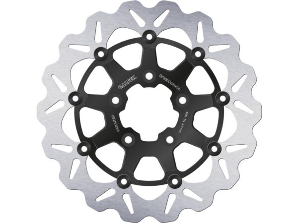Colored Disc Wave DF FLW Floating Brake Disc Anodized Inner Aluminium Carrier Gloss Black 11,5" Front