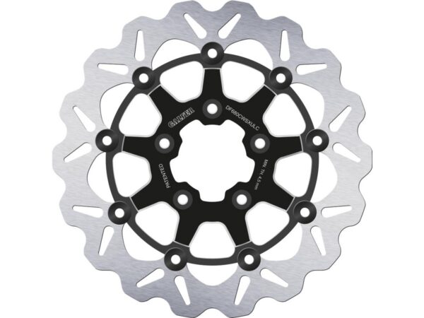 Colored Disc Wave DF FLW Floating Brake Disc Anodized Inner Aluminium Carrier Black Cut 11,5" Front