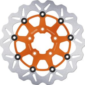 Colored Disc Wave DF FLW Floating Brake Disc Anodized Inner Aluminium Carrier Orange 11,5" Front