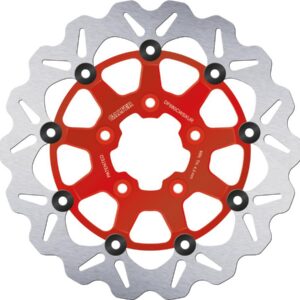 Colored Disc Wave DF FLW Floating Brake Disc Anodized Inner Aluminium Carrier Red 11,5" Front